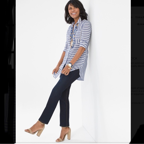 Chico’s spliced stripe tunic - Picture 3 of 9